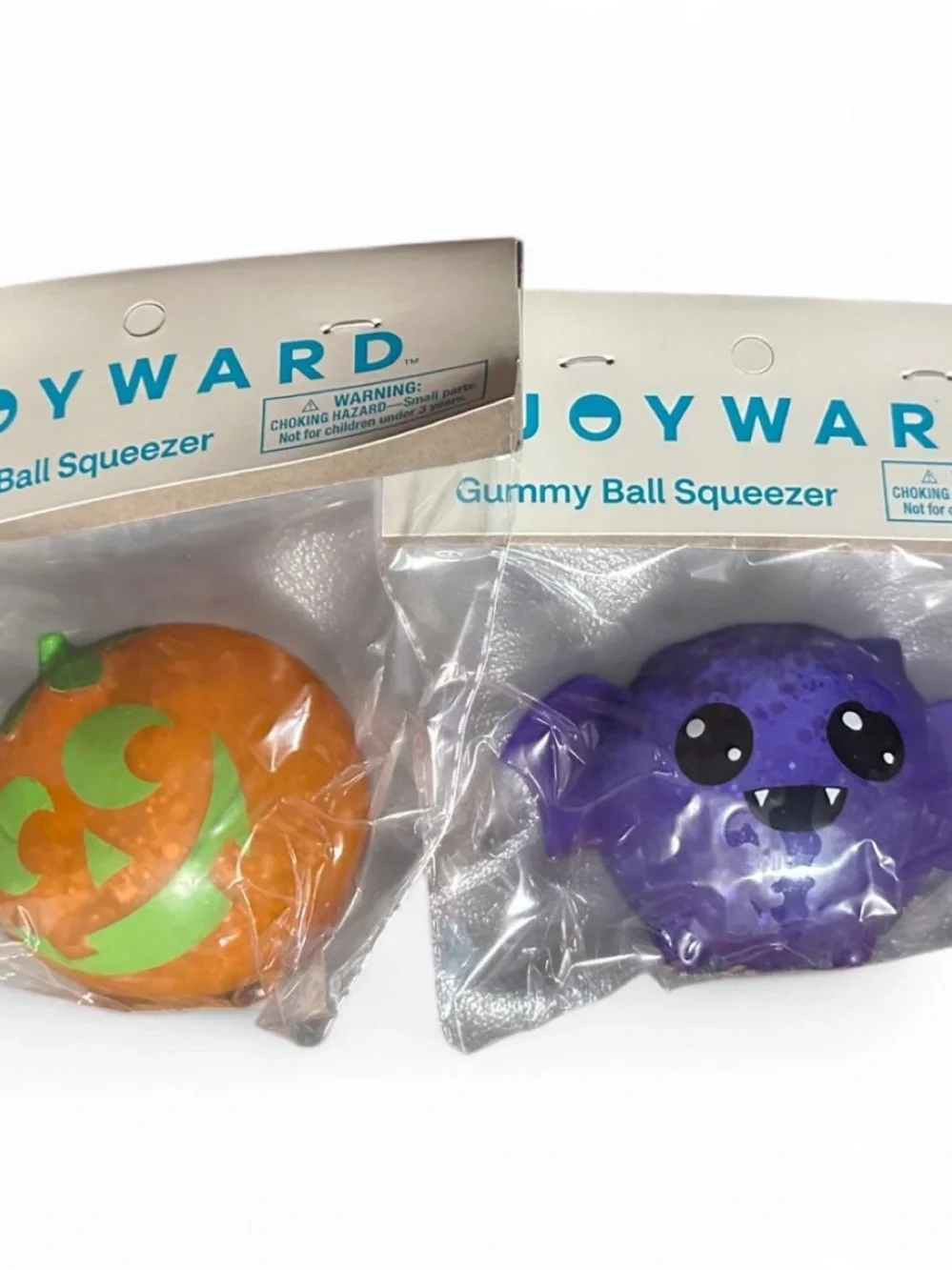 NEW Joyward Gummy Ball Squeezer - Halloween Duo- Purple Bat & Orange Pumpkin